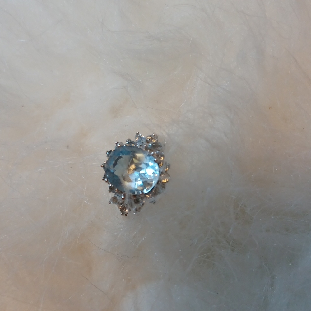 Blue topaz sterling silver ring